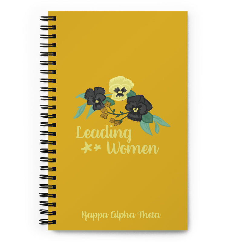 Kappa Alpha Theta Leading Women Spiral Notebook showing hand drawn design