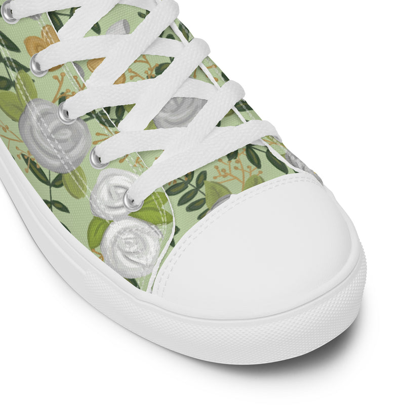 Kappa Delta Floral Print High Tops, Light Green in product detail
