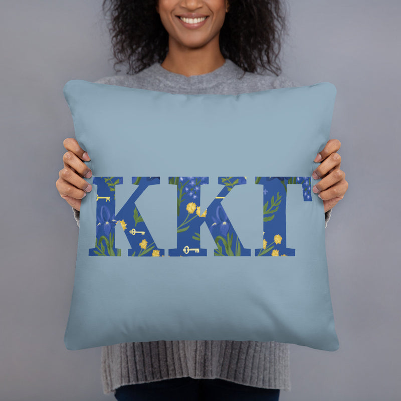 Front of Kappa Kappa Gamma Greek Letters Pillow 