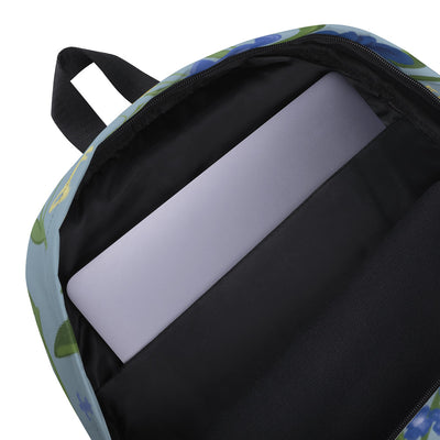 Kappa Kappa Gamma floral print backpack showing inside pocket for laptop