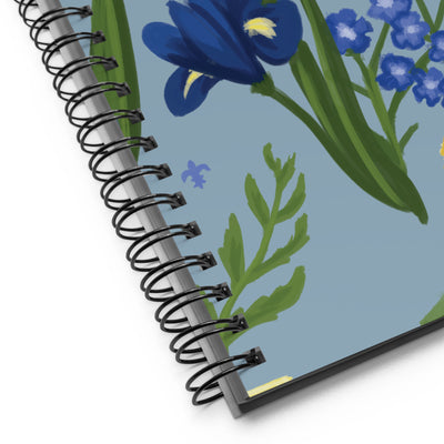 Close up view of Kappa Kappa Gamma Fleur de Lis Print Spiral Notebook