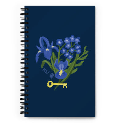 Kappa Kappa Gamma Fleur de Key Spiral Notebook showing front cover with custom Kappa print