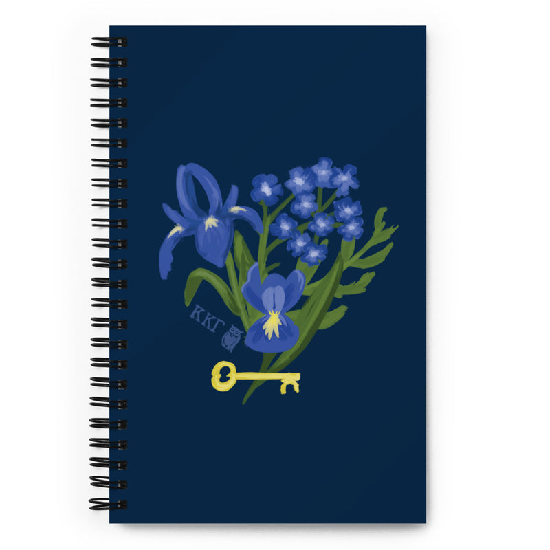 Kappa Kappa Gamma Fleur de Key Spiral Notebook showing front cover with custom Kappa print