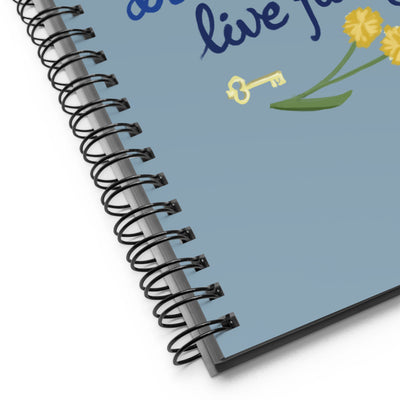 Close up view of Kappa Kappa Gamma Dream Boldly Live Fully Spiral Notebook