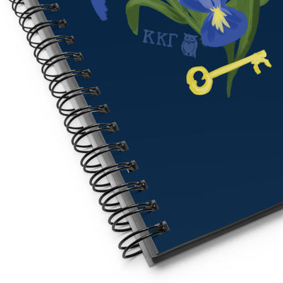 Kappa Kappa Gamma Fleur de Lis and Key Spiral Notebook showing product details