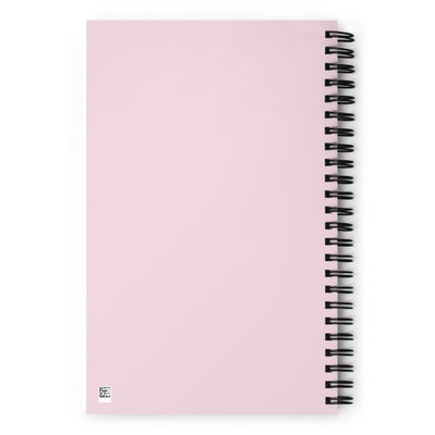 Phi Mu Carnation Design Spiral Notebook showing solid back cover in light pink