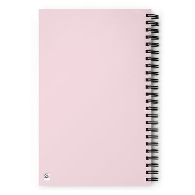 Phi Mu Letters Spiral Notebook showing back cover in matching light pink