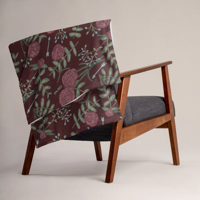 Pi Beta Phi Wine Carnation Throw Blanket, Wine shown on chair