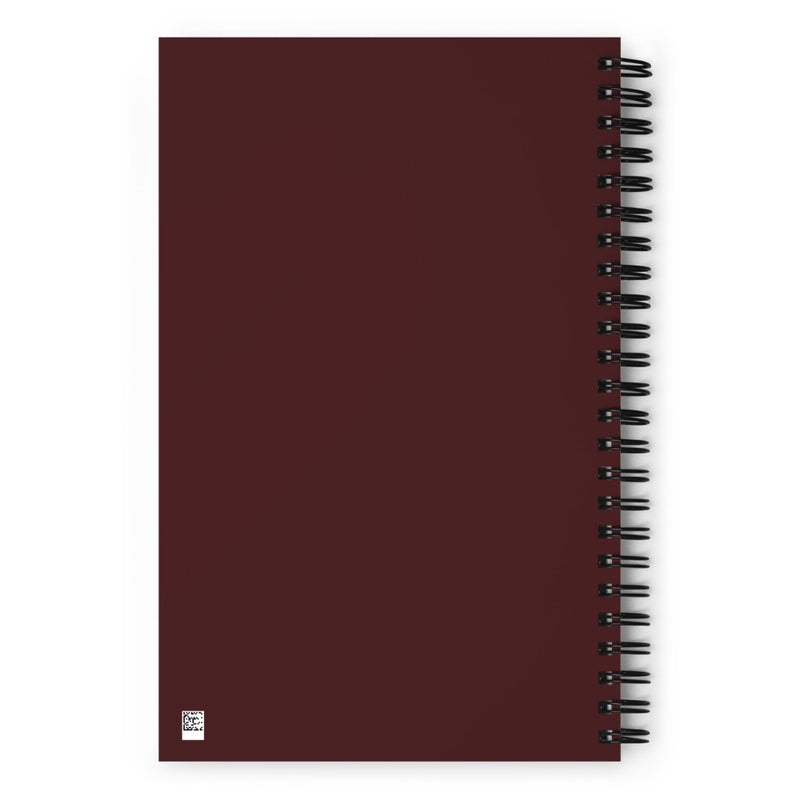 Pi Beta Phi Carnation and Arrow Spiral Notebook showing solid back cover