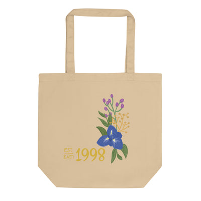 Sigma Alpha Epsilon Pi Eco Tote Bag in natural oyster color shown flat