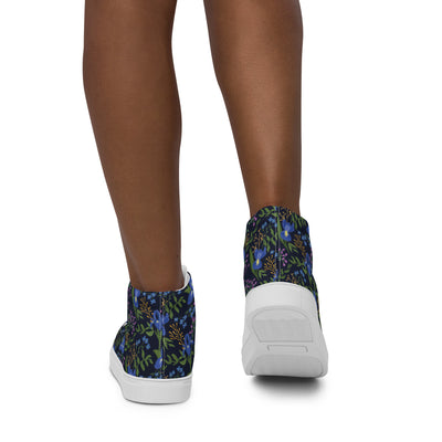 Sigma Alpha Epsilon Pi High Top Canvas Shoes in Navy blue showing rear view
