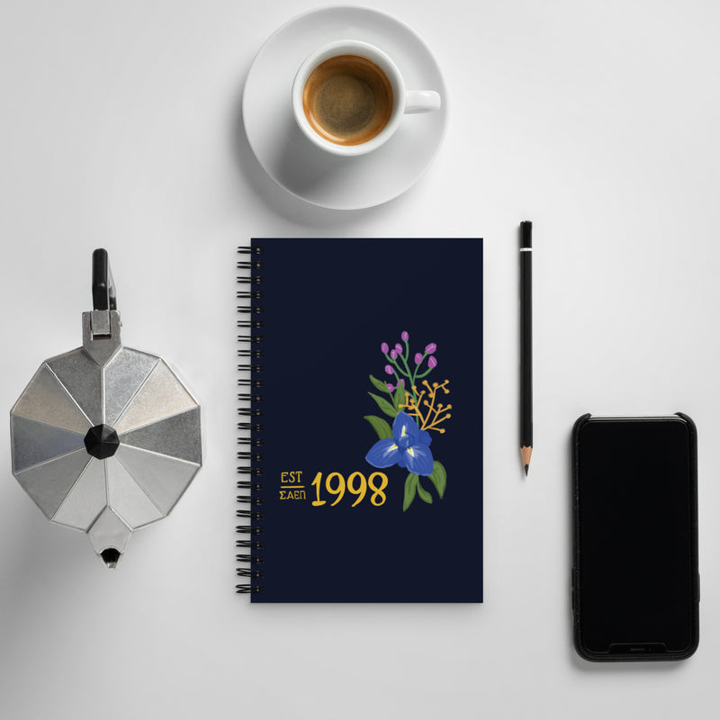 Sigma Alpha Epsilon Pi 1998 Spiral Notebook in lifestyle setting
