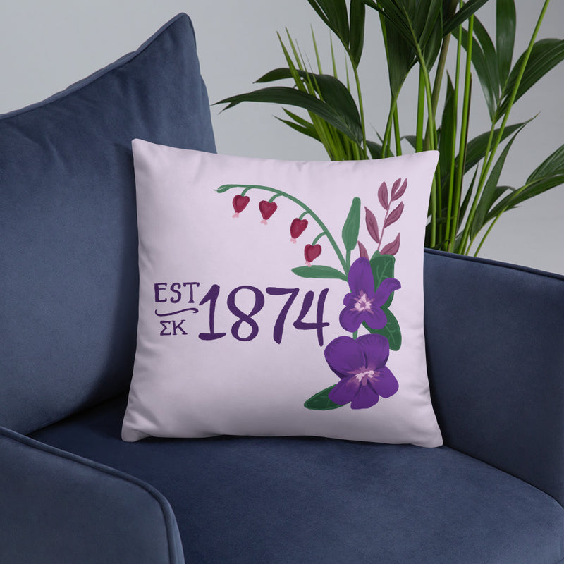Sigma Kappa 1874 Founding Date Pillow on chair