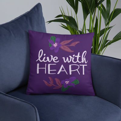 Sigma Kappa Live With Heart Reversible Pillow on chair