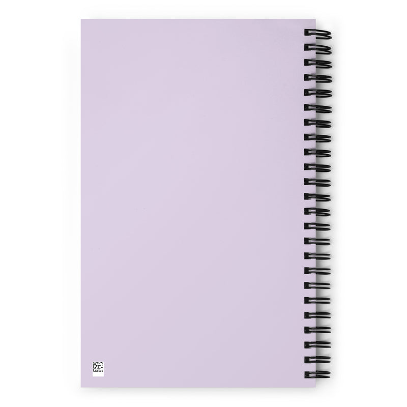 Sigma Kappa Violet Floral Print Spiral Notebook showingn back cover
