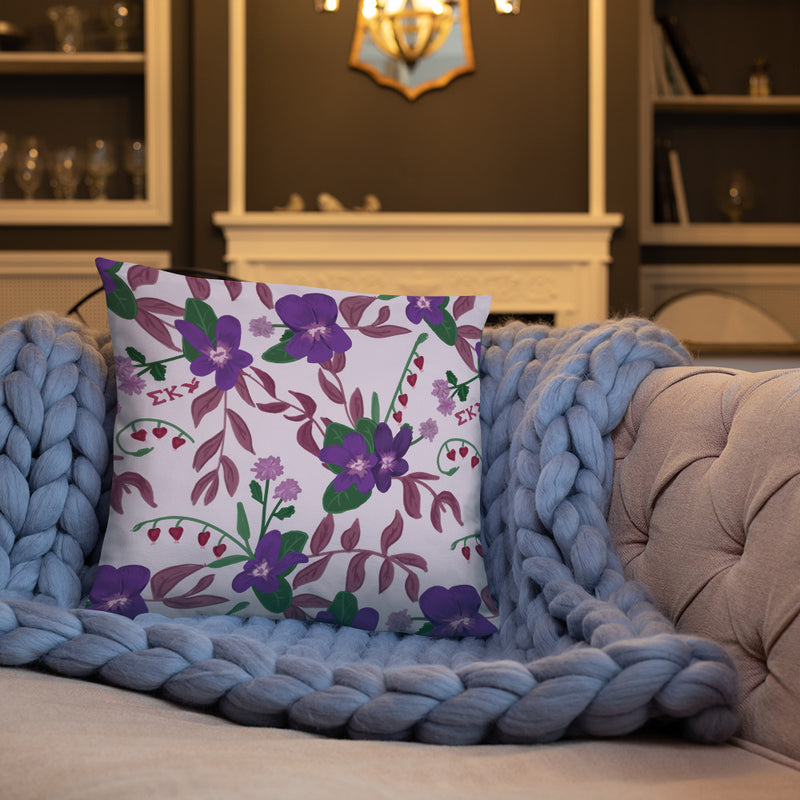 Your Sigma Kappa violet throw pillow will keep you cozy all year round with its pretty Sig Kap colors.