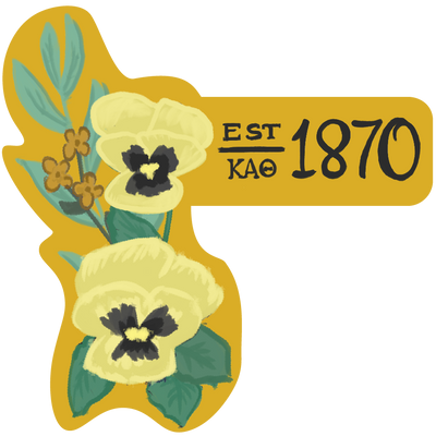 Kappa Alpha Theta Sorority Stickers featuring 1870 founding year