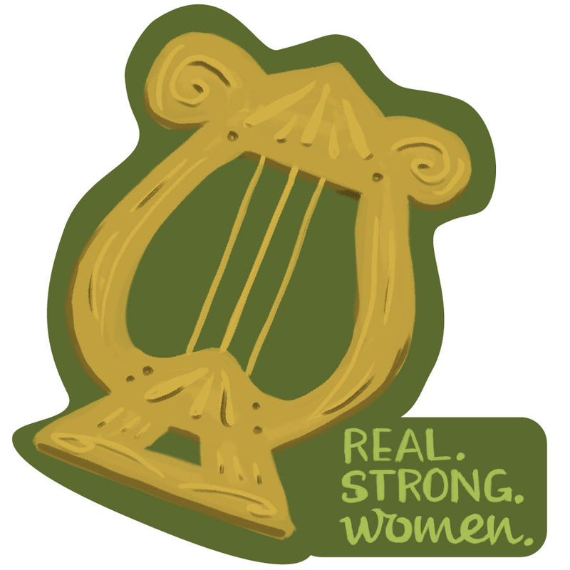 Alpha Chi Omega Sorority Sticker Sheet with Real. Strong. Women design