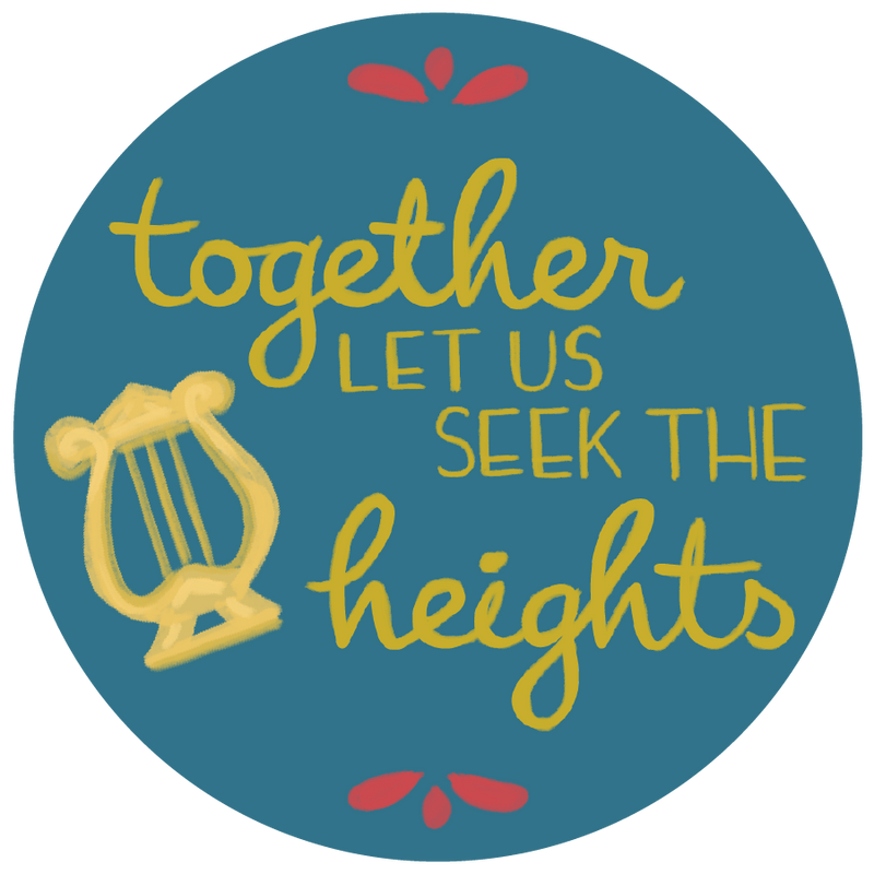 Alpha Chi Omega Sorority Sticker with Together Let us Seek the Heights motto design