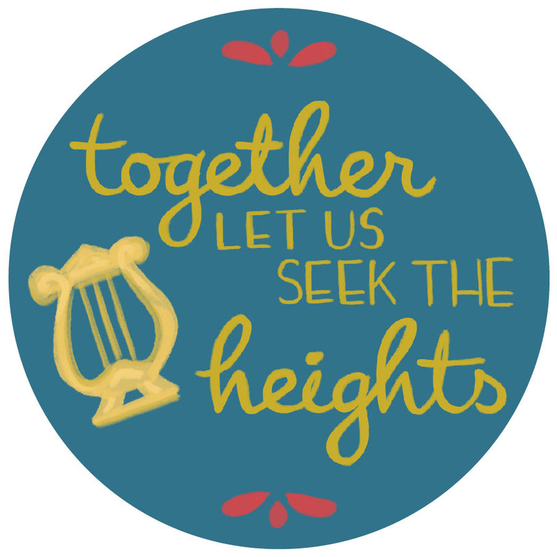 Alpha Chi Omega Sorority Sticker Sheet with Together Let us Seek the Heights