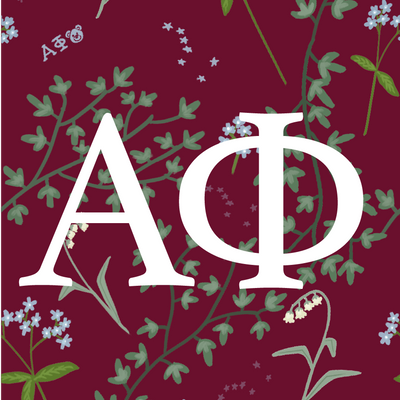 Alpha Phi Greek Letters Sorority Sticker in Bordeaux
