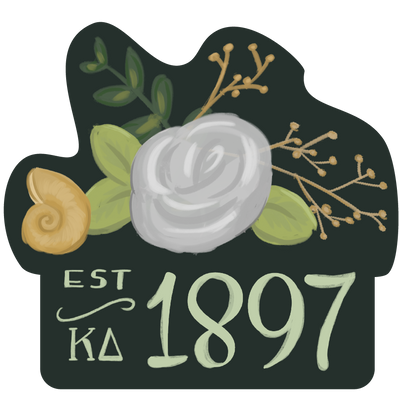 Kappa Delta Sorority Sticker with hand-drawn 1897 design