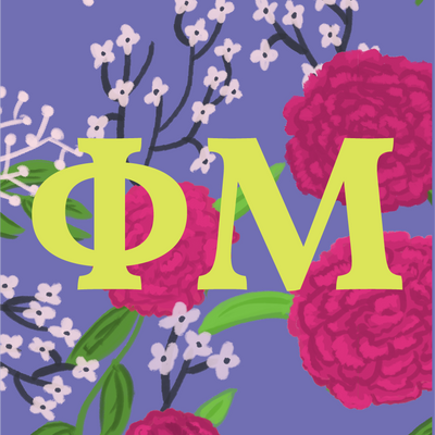 Phi Mu Sorority Stickers with Greek letter design