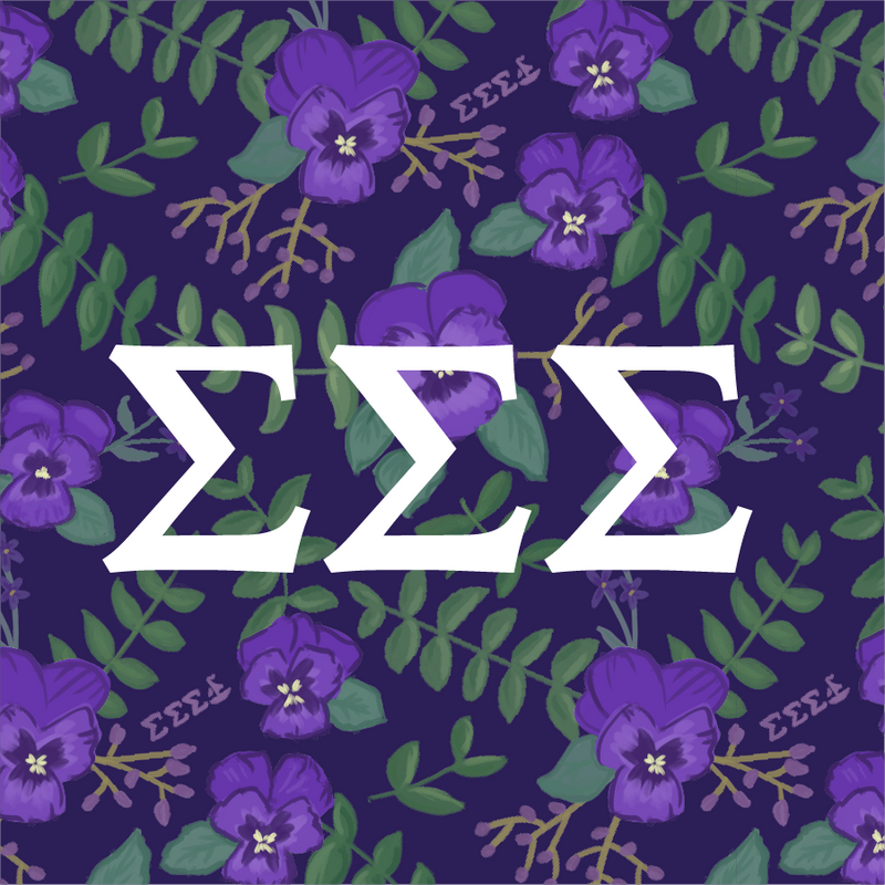 Tri Sigma Sorority Stickers with Greek letters design