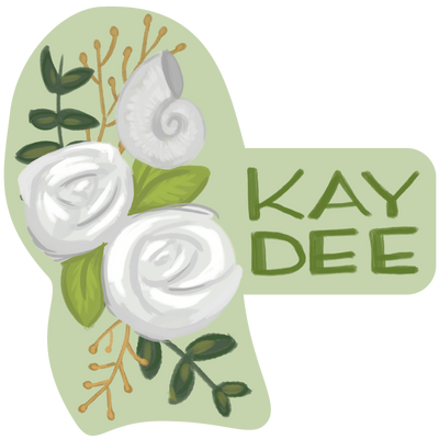 Kappa Delta Sorority Sticker with hand-drawn Kay Dee design
