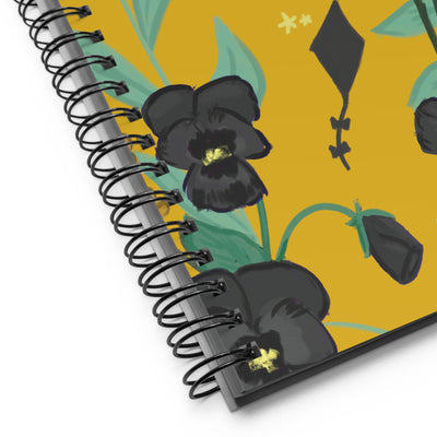 Kappa Alpha Theta Pansy Floral Print Spiral Notebook showing product detail