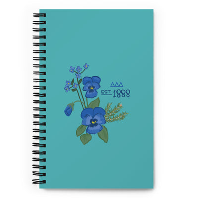 Tri Delta 1888 Founding Year Spiral Notebook showing front cover