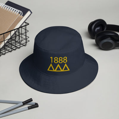 Tri Delta 1888 Founding Date Bucket Hat in Navy with office scene