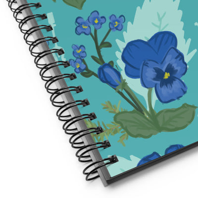 Tri Delta Pansy Floral Print Spiral Notebook showing product details