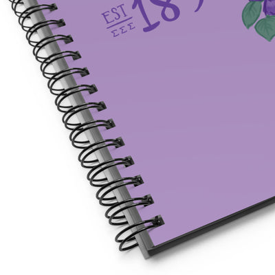 Tri Sigma 1898 Founding Year Spiral Notebook showing product details