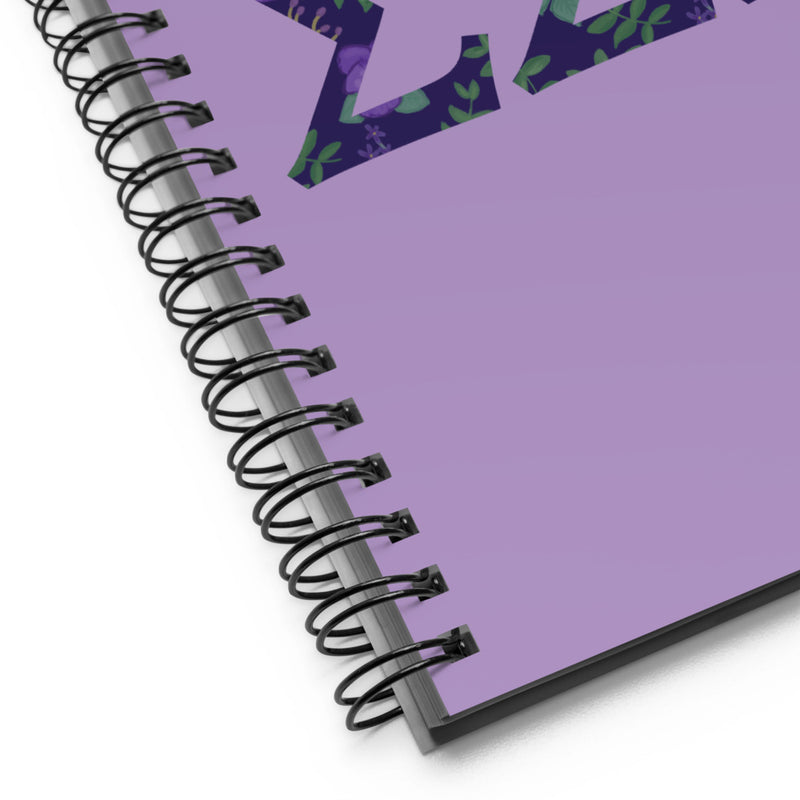 Tri Sigma Greek Letters Spiral Notebook showing product details