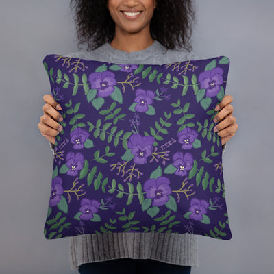 Tri Sigma Sailboat Mascot Pillow showing floral print on back