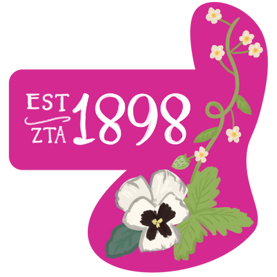 Zeta Tau Alpha Sorority Stickers featuring your ZTA 1898 Founding Year