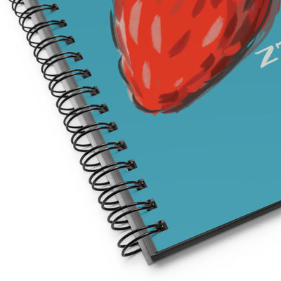 Detail view of Zeta Tau Alpha Strawberry, Crown + ZTA Spiral Notebook