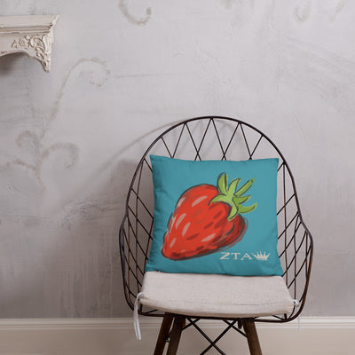 Zeta Tau Alpha Strawberry, Crown + ZTA Pillow shown on chair