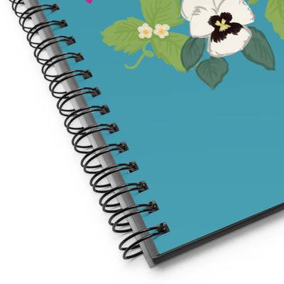Detail of Zeta Tau Alpha Motto Notebook in Turquoise with spiral binding