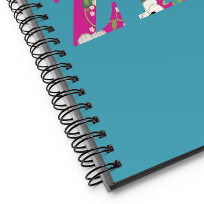Zeta Tau Alpha Letters Spiral Notebook in Turquoise showing product details