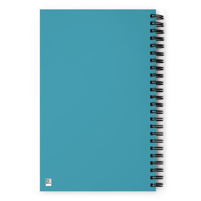 Back of Zeta Tau Alpha Greek Letters Spiral Notebook, Turquoise