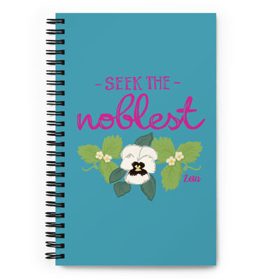 Zeta Tau Alpha Motto Notebook in Turquoise shown in full size view