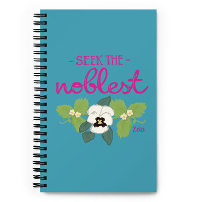 Zeta Tau Alpha Seek The Noblest Spiral Notebook, Turquoise in full size view