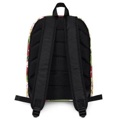 Alpha Chi Omega Modern Floral and Greencastle Backpack showing back straps