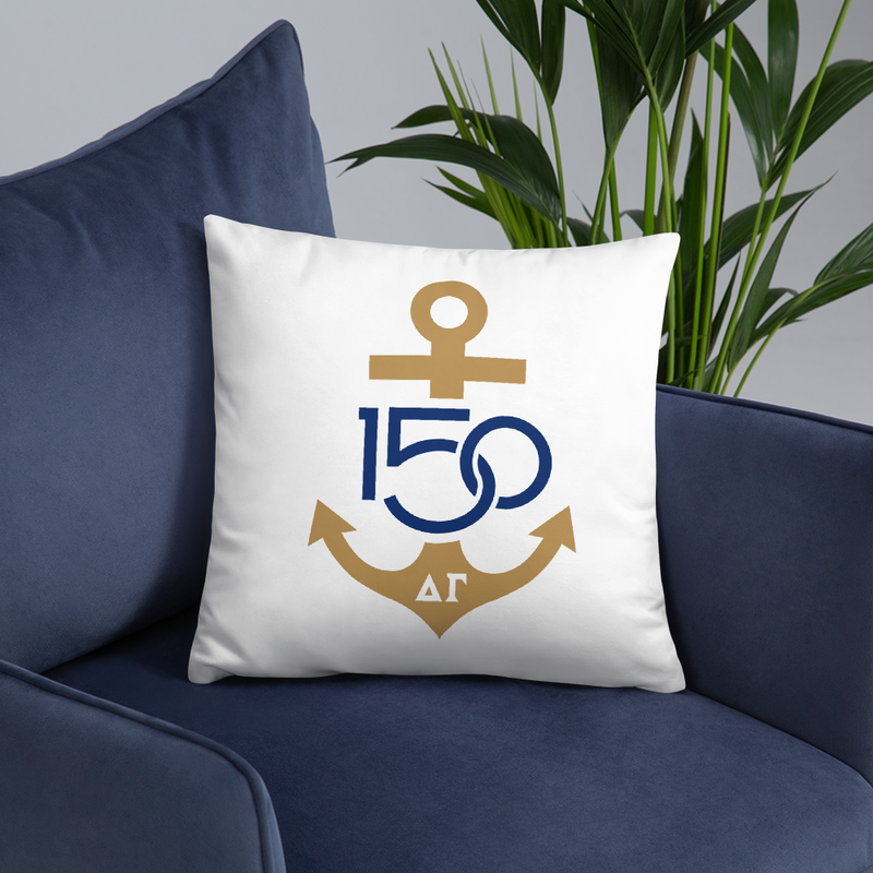 Delta Gamma Limited Edition 150th Anniversary, Two-Sided Pillow on chair