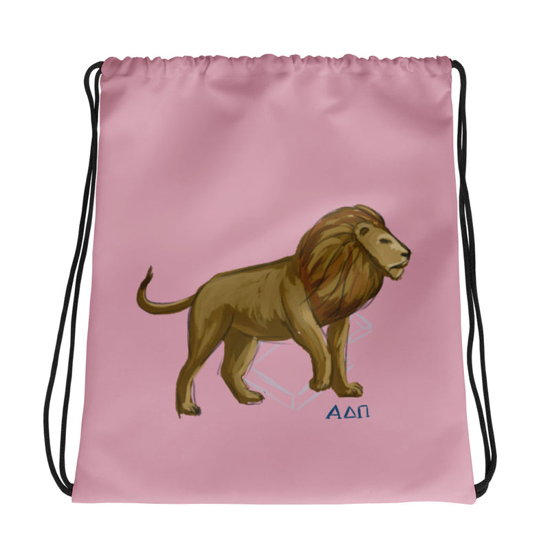 Alpha Delta Pi Alphie Drawstring Bag in pink