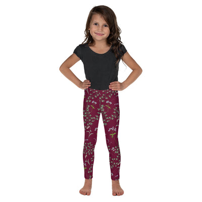 Alpha Phi Ivy and Forget Me Not Floral Print Kid's Leggings on child model
