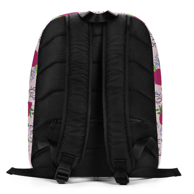 Phi Mu Motto Pink Backpack showing back of bag