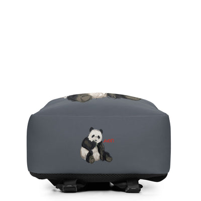 Alpha Omicron Pi Panda Gray Backpack showing bottom of bag